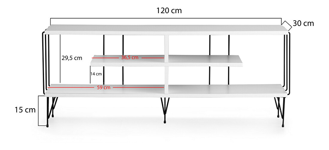 TV stolek/skříňka Elza (Bílá)