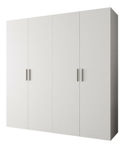 Šatní skříň 200 cm Borry 1 (bílá + stříbrná)