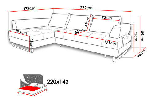 Rohová sedací souprava Antonie (šedá) (L)