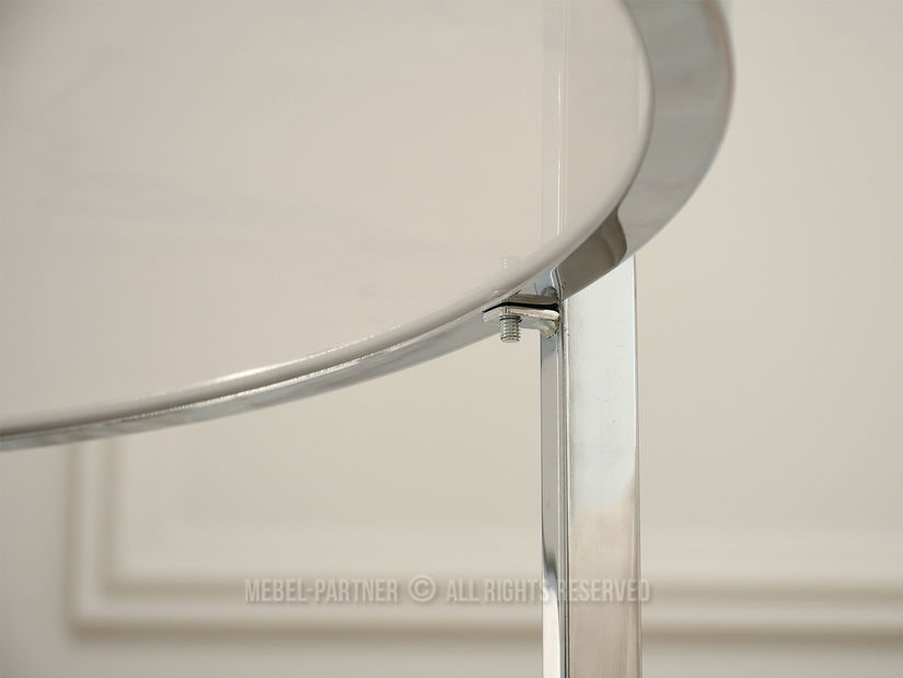 Konferenční stolek Chici (bílý mramor + chromová)