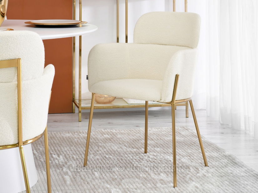 Židle Baggie K (krémová + zlatá)