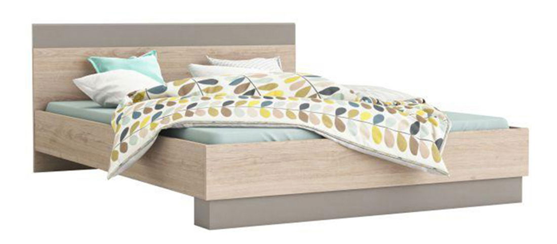 Manželská postel 160 cm Bihop (dub arizona + šedá)