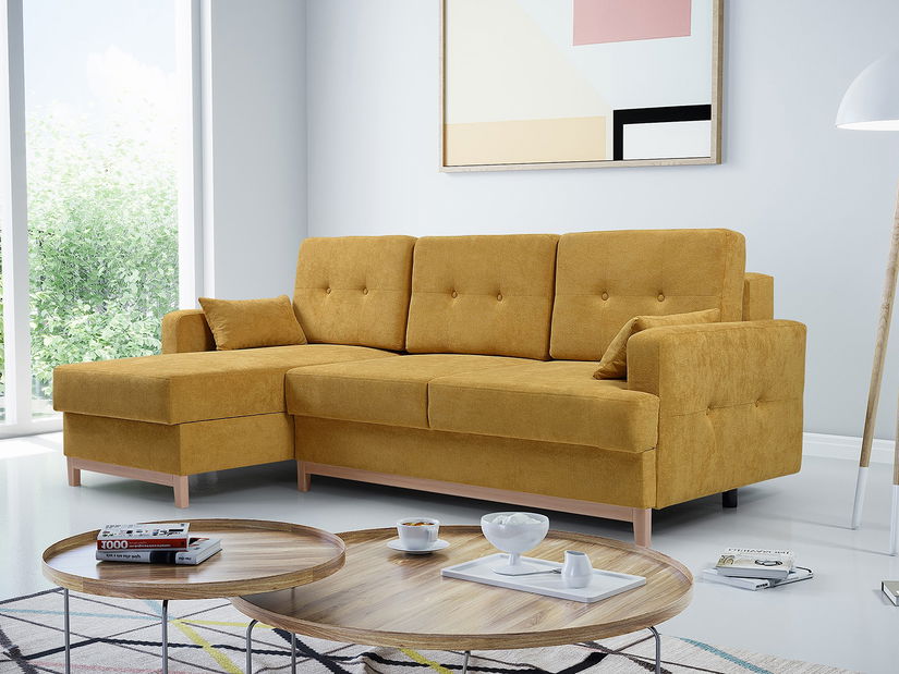 Rohová sedačka Zaron (žlutá) (L)