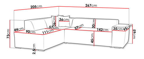 Rohová sedací souprava Zara (světlobéžová)
