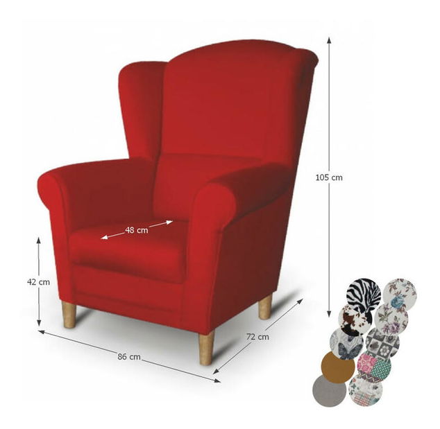 Křeslo ušák Charlie červená