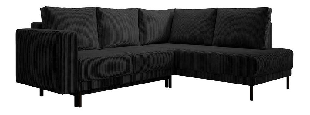 Rohová sedací souprava Rodriguez (P) (černá + černá)