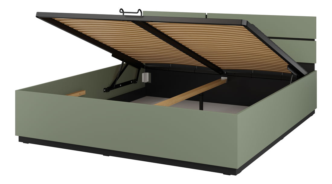 Manželská postel 180 cm Crossen (s úložným prostorem) (zelená)