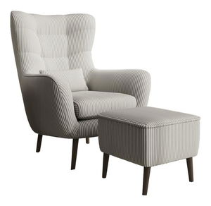 Křeslo s podnožkou Veneza VZ2 (světle šedá + černá)