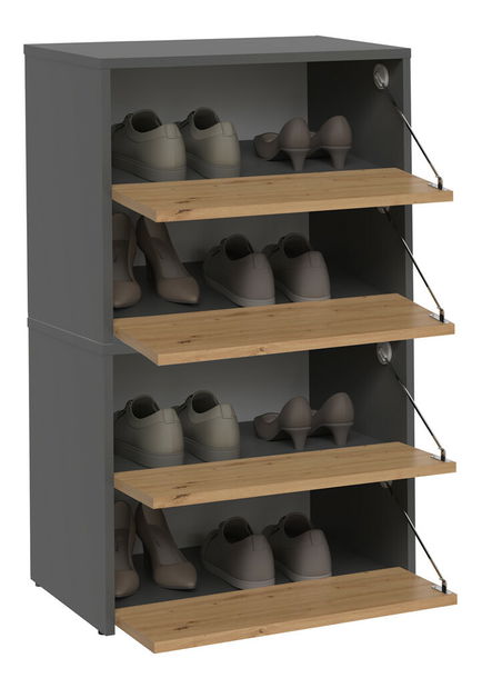 Botník (skříňka na boty) Metido 2 (antracit + dub artisan)