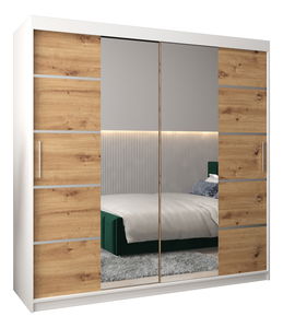 Šatní skříň 200 cm Verika 4 200 (bílá + dub sonoma)