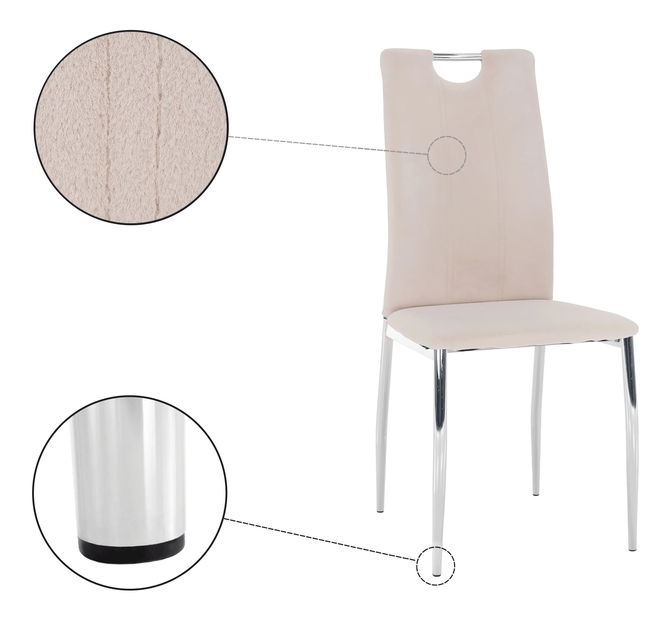 Jídelní židle Don Juan NEW (béžová + chróm)