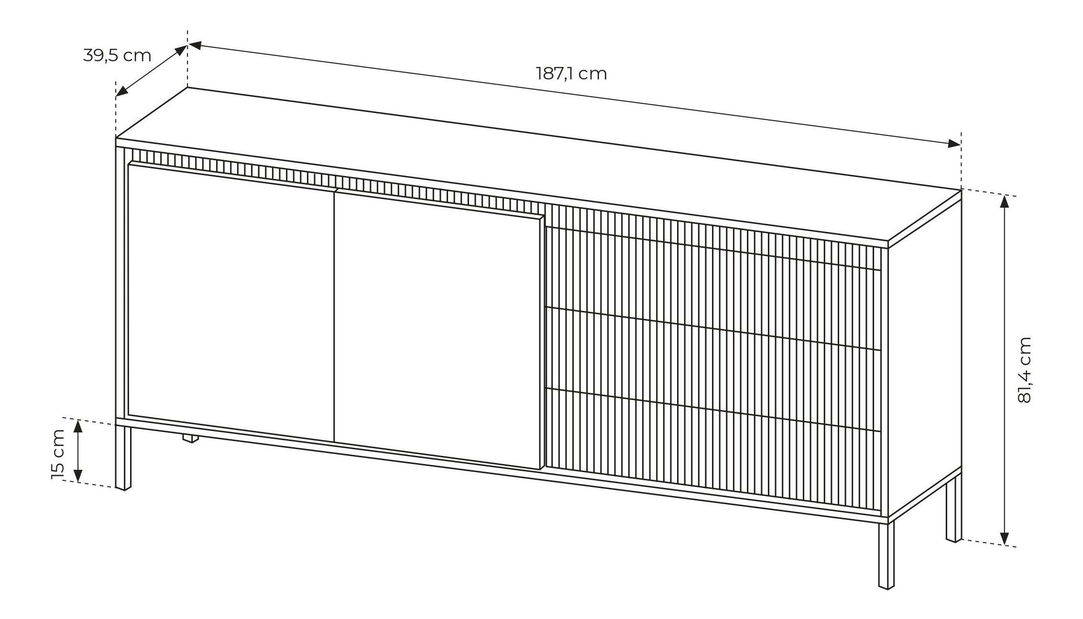 Komoda Sesen III (černá)