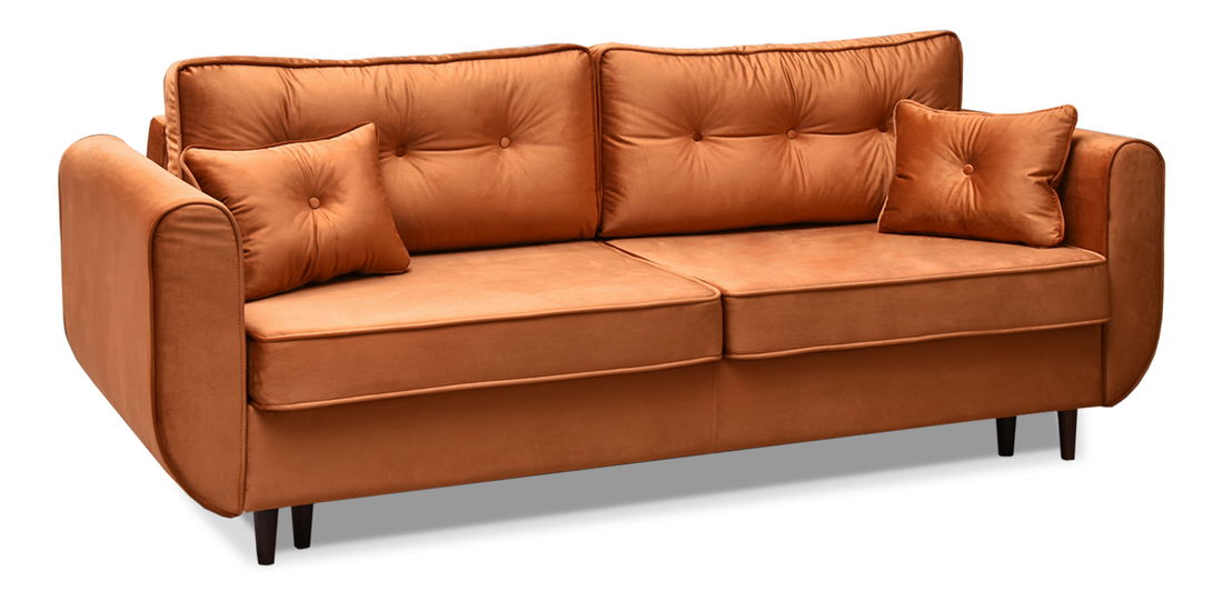 Pohovka dvousedačka Bacteria (měděná + ořech)