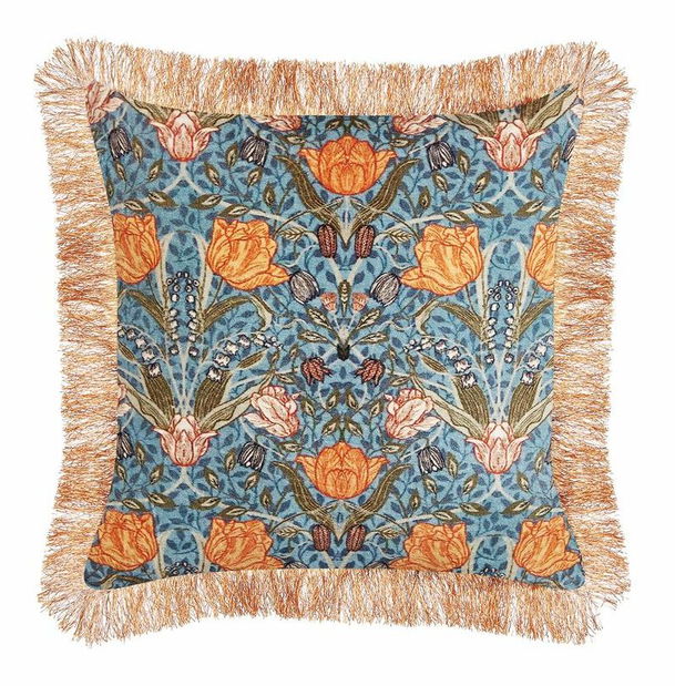 Set 2 ks ozdobných polštářů 45 x 45 cm Miranda (modrá + oranžová