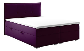 Boxspring postel 140 cm Carla (fialová)(s úložným prostorem)