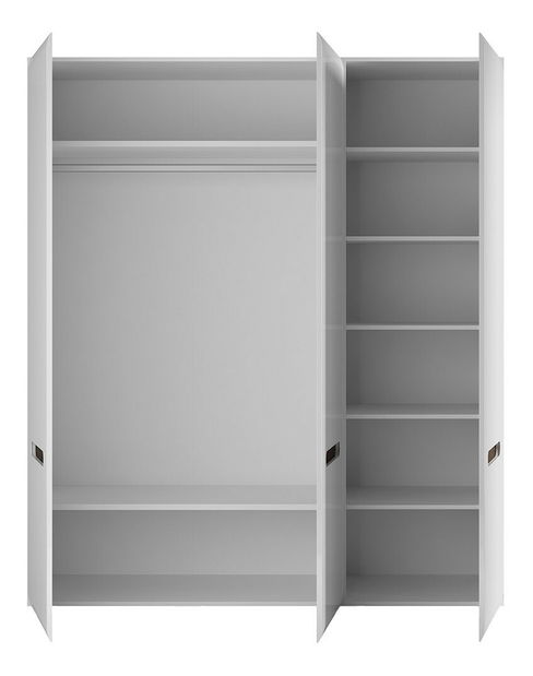 Šatní skříň BRW Azteca Trio SZF3D/21/18 (bílá + lesk bílý)