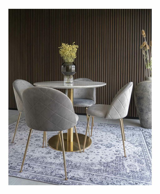 Jídelní stůl Bvaria 4 (bílá + mosazná)