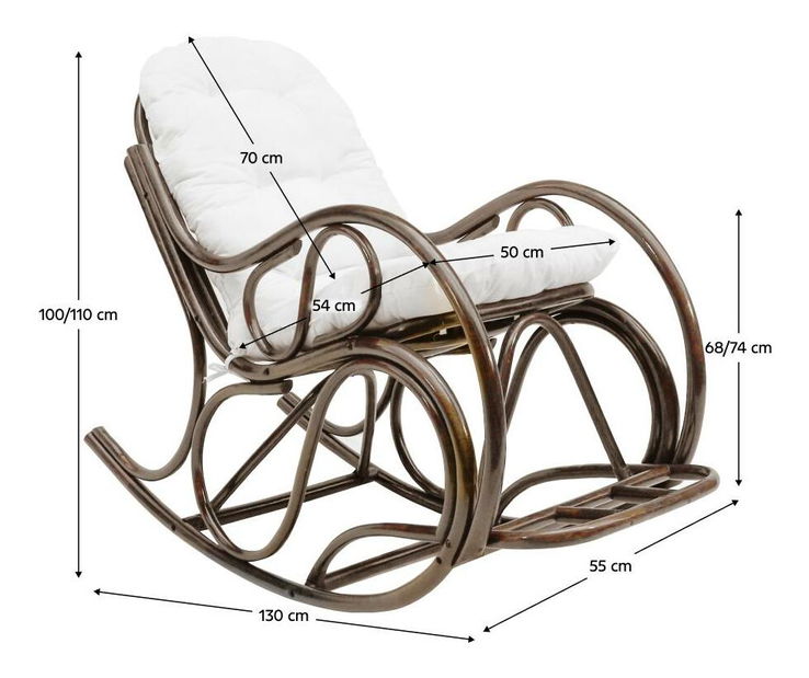 Houpací křeslo Agate (tmavě hnědá + béžová)