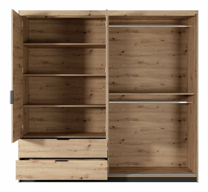 Šatní skříň Tallin 220 (dub artisan + antracit)