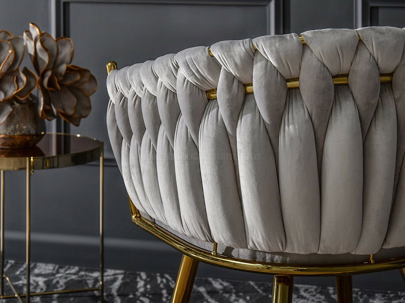 Jídelní židle Radio (šedá + zlatá)