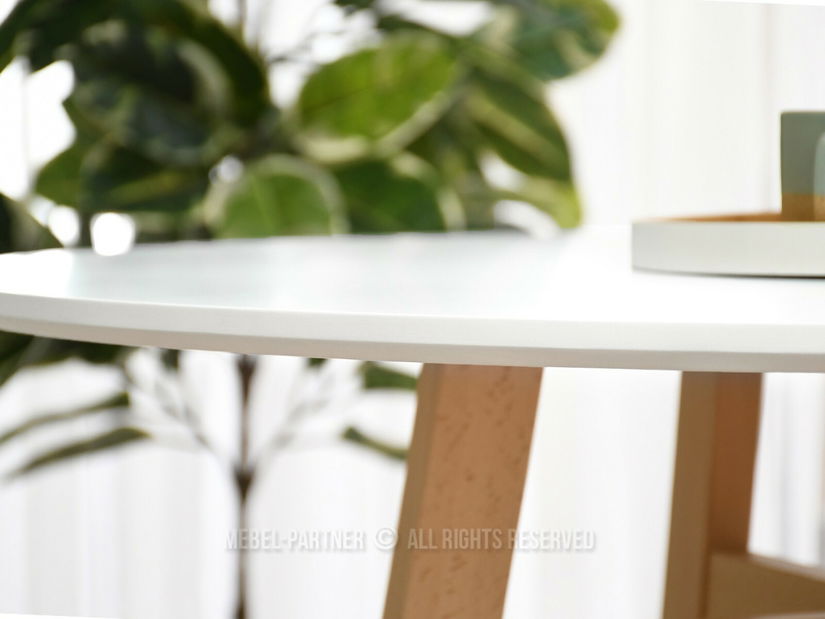 Jídelní stůl Croc (bílá + buk)