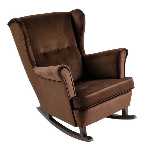 Houpací křeslo ušák Trasmitirle (hnědá + ořech)