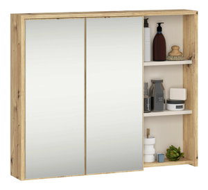 Koupelnová skříňka Vambos W90 2D 3P LO (dub artisan + kašmír) (se zrcadlem)