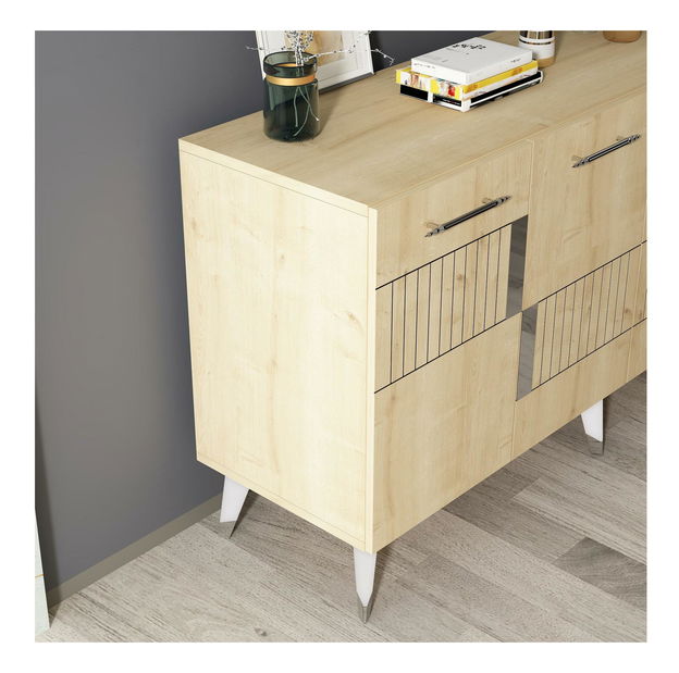 Skříňka Lotoka 1 (dub safírový + stříbrná)