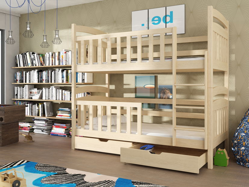 Dětská postel 80 cm Sarina (s roštem a úl. prostorem) (borovice)