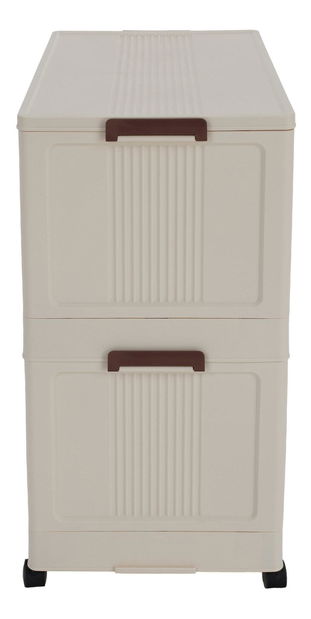 Skříňka Pillia 1 (bílá + hnědá)