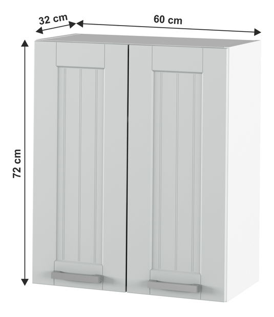 Horní kuchyňská skříňka Janne Typ 6 (světle šedá + bílá)