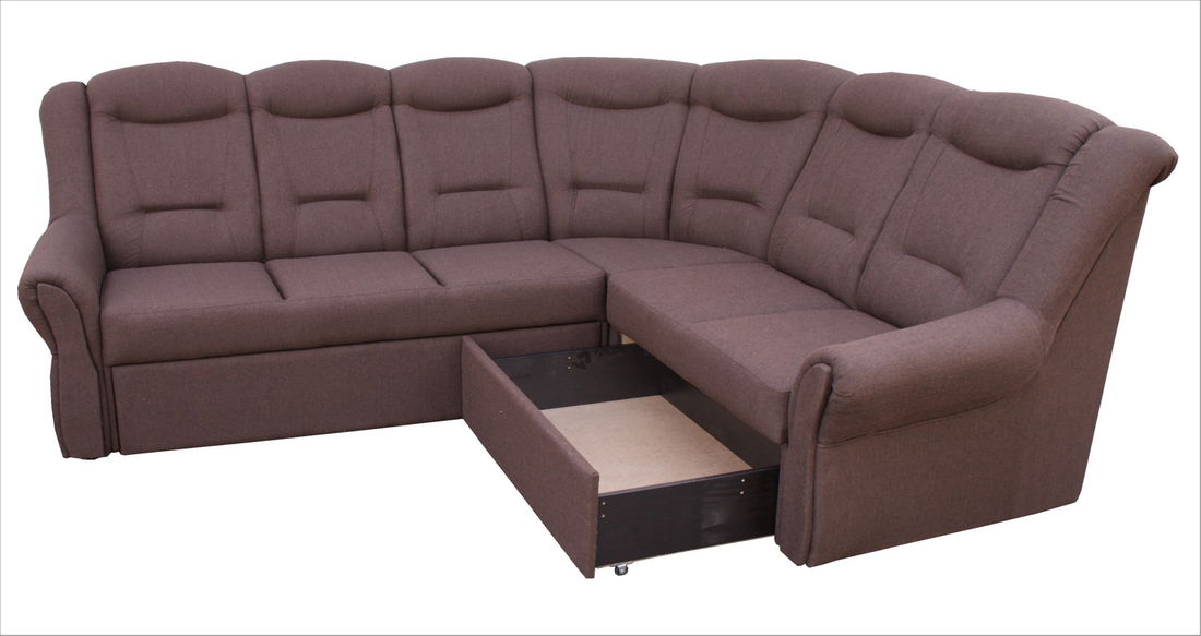 Rohová sedací souprava Asco (hnědá) (P)