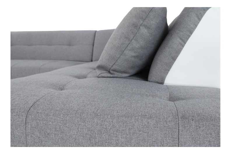 Rohová sedačka U Lemon U (bílá + světle šedá) (P)