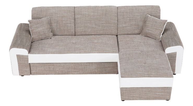 Rohová sedací souprava Pinia (hnědá + bílá) (P)