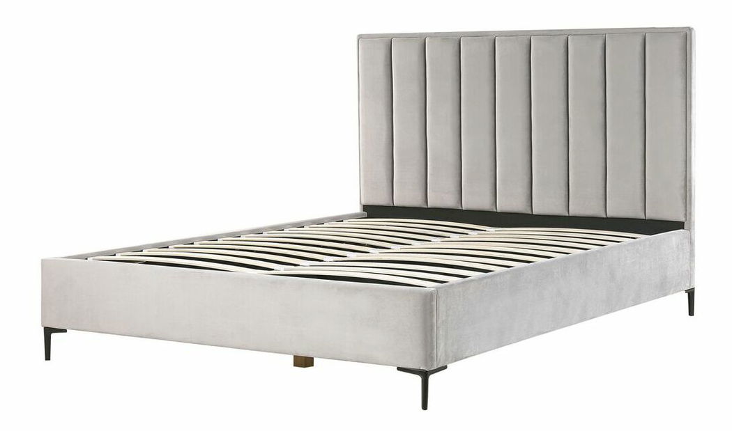 Manželská postel 180x200 cm Sanaza (světlošedá) (s úložným prostorem)