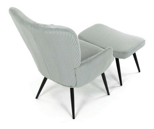 Křeslo s taburetkou Laruigo (modrá)