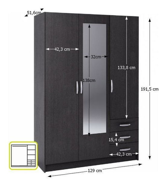 Šatní skříň Sarin 400824