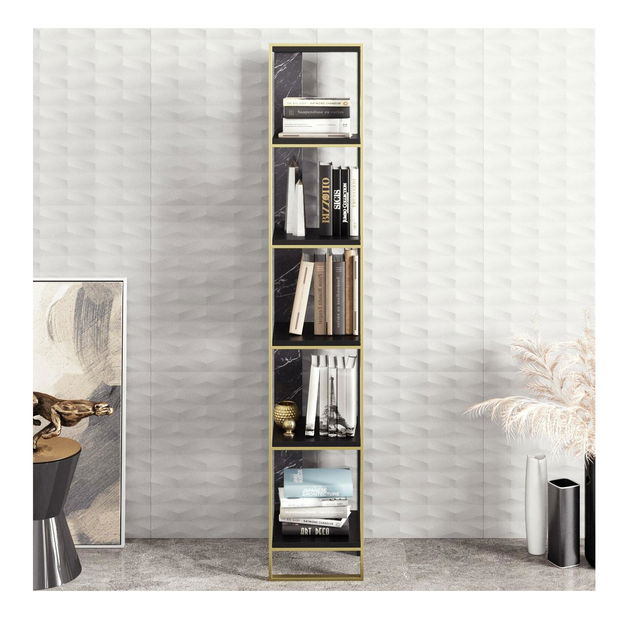 Regál Poppy 2 (zlatá + černá) *výprodej