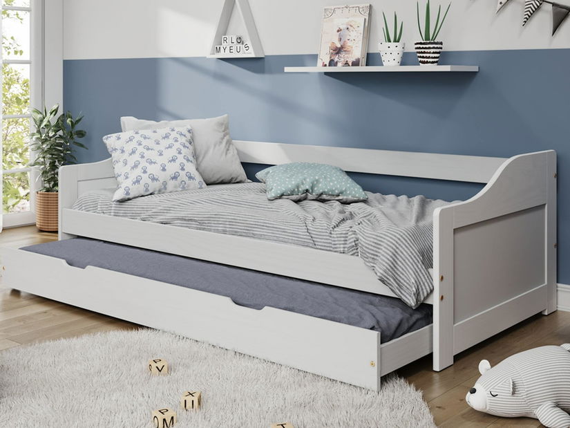 Postel s výsuvnou přistýlkou Lusid (bílá) 