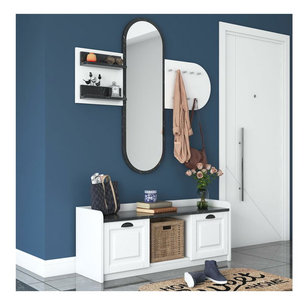 Předsíňová sestava Vosiku 2 (bílá + mramor světlý)