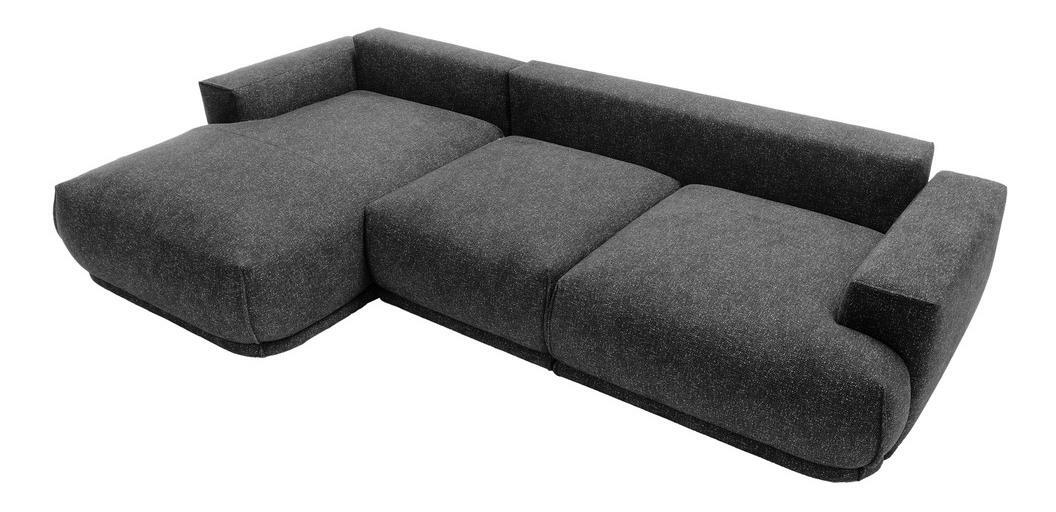 Rohová sedací souprava Dita (L) (grafit + černá)