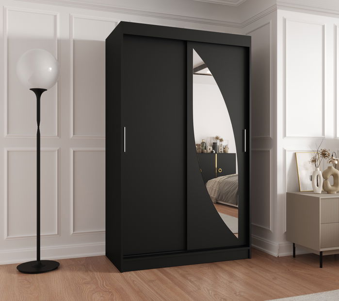 Šatní skříň 120 cm Milain (černá)