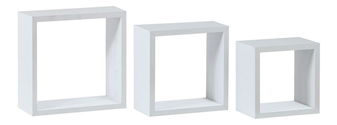 Set 3 nástěnných polic Pentiassona (bílá matná)