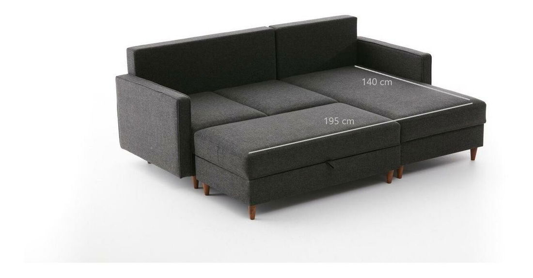 Rohová sedací souprava Ewie (P) (antracit)