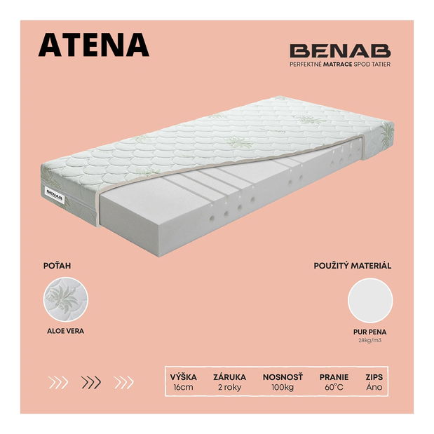 Pěnová matrace Benab Atena 200x120 cm (T2/T3)