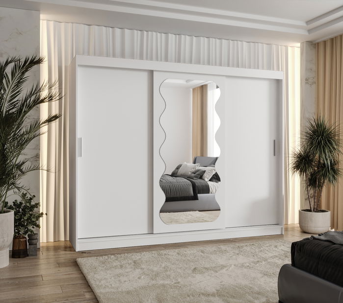 Šatní skříň 250 cm Spock (bílá)