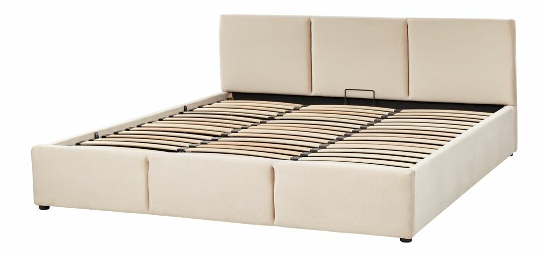 Manželská postel 180 cm Belize (béžová) (s roštem) (s úl. prostorem)