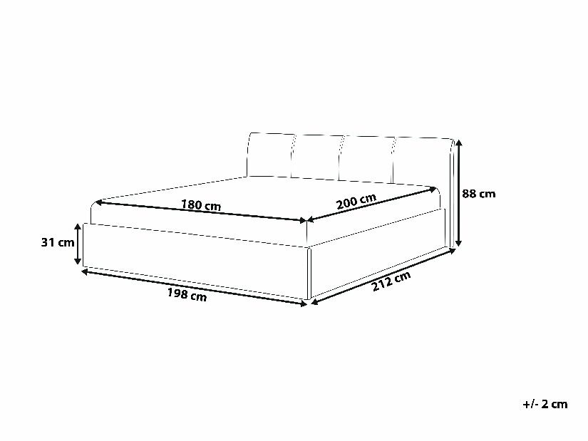 Manželská postel 180 cm ORBIT (s roštem a úl. prostorem) (šedá)