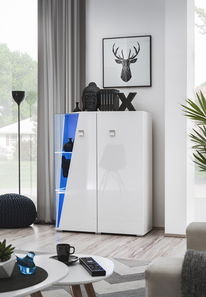 Vitrína Eldon 29 WW EE WSN (bílá + vysoký lesk bílý)