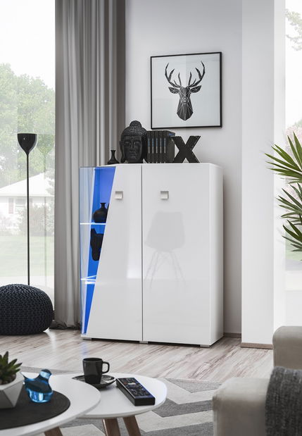 Vitrína Eldon 29 WW EE WSN (bílá + vysoký lesk bílý)